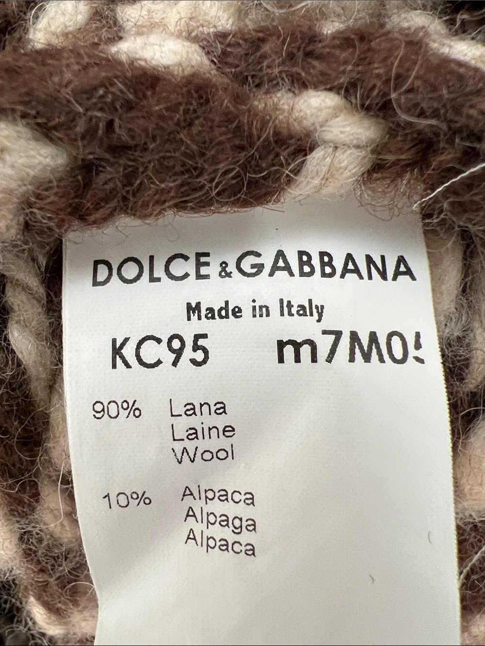 Dolce & Gabbana Archival Cowichan Brown and Cream Knit Button-Up Cardigan - Picture 4 of 10